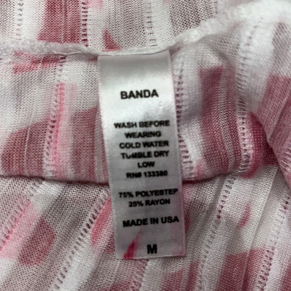 Women’s Before & Again pink & white sheer burnout V-neck top size medium - Picture 10 of 11